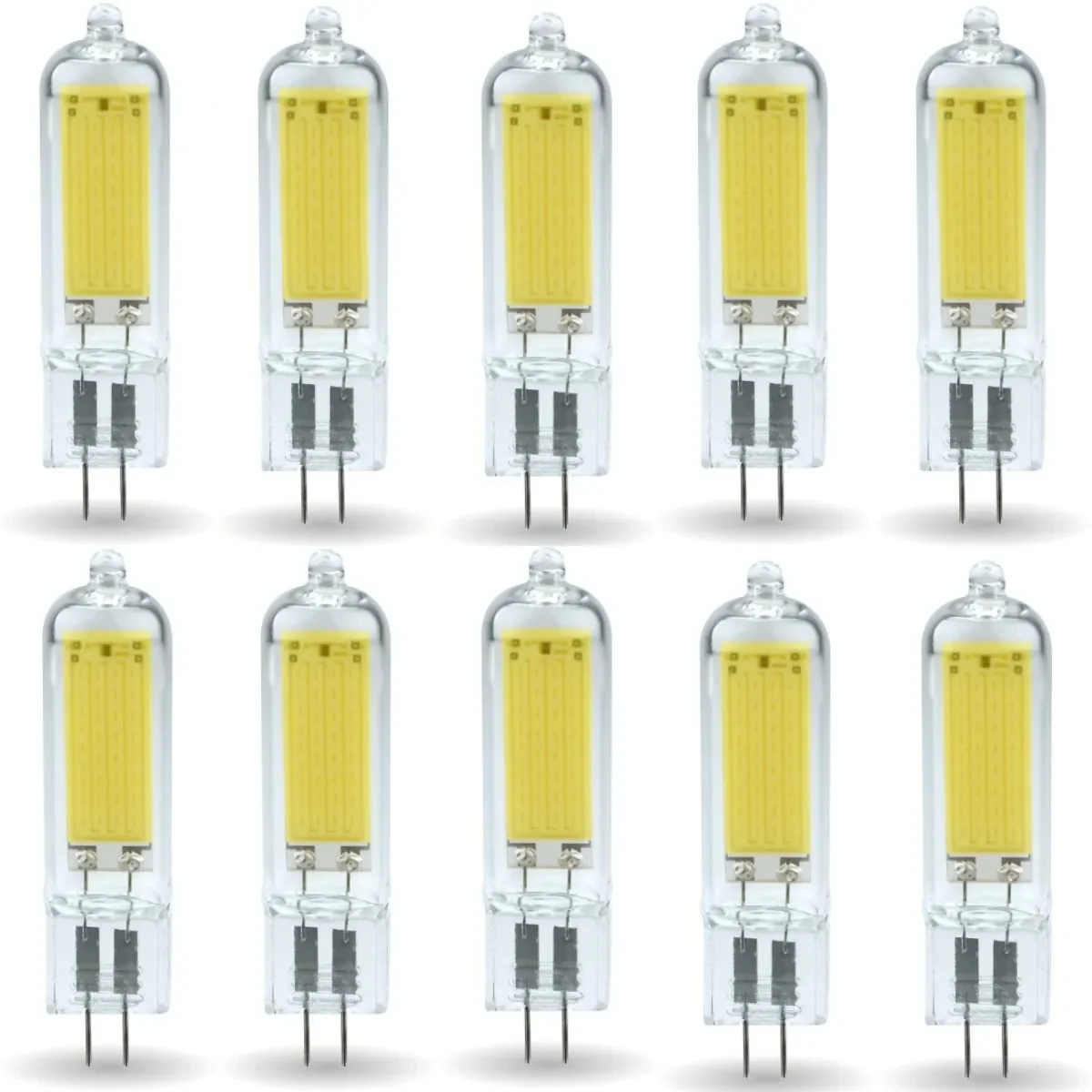 10Pcs Dimmable COB AC/DC12 220V 110V G4 LED Bulb 7W 9W 12W 15W G4 lamp Replace Traditional of Halogen Bulb for Chandelier: WHITE / RGB / 1w