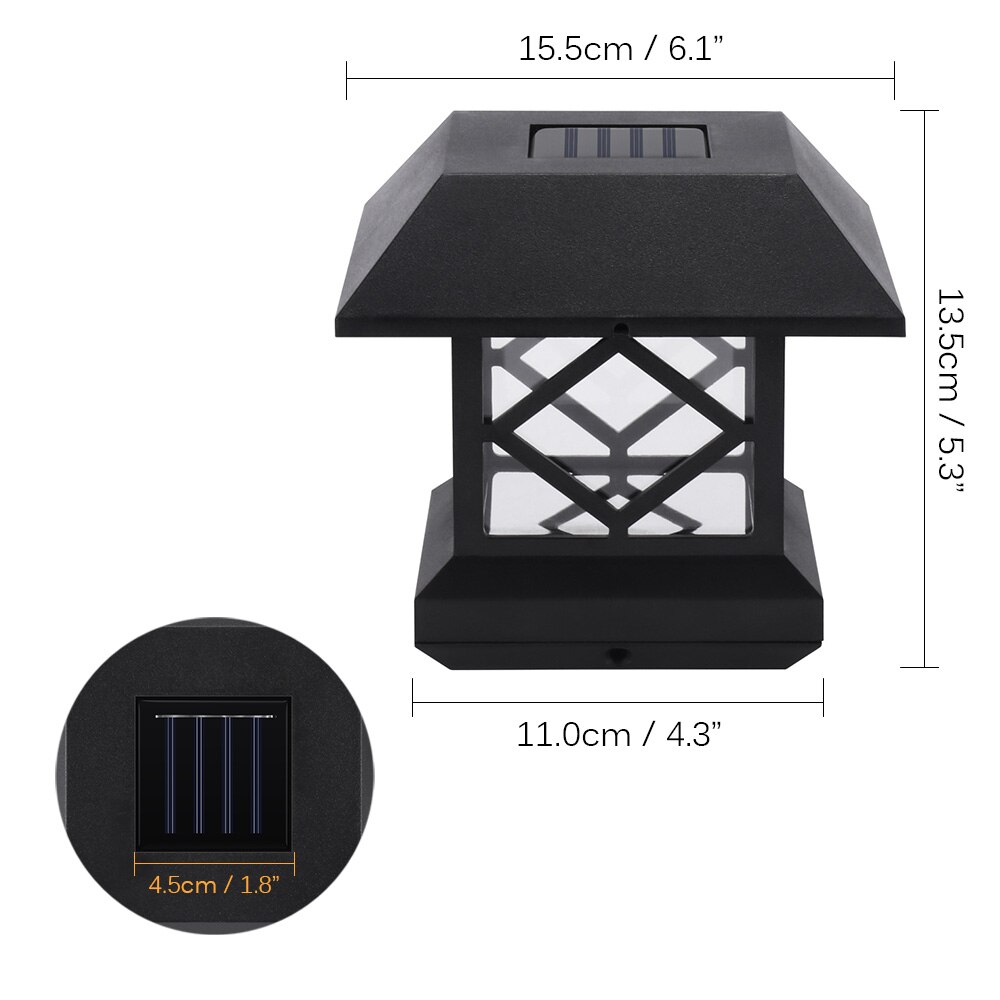Lawn Light Waterproof Outdoor Solar Landscape Home Garden Yard Wall Fence LED Garden Yard Bollard Pillar Light Post Ground Lamp