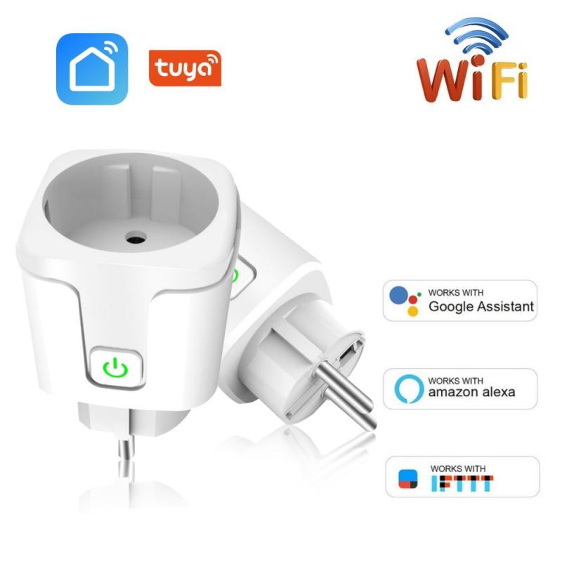 EU Plug WIFI Smart Outlet Socket Remote Control Timer Voice Control Power Energy Monitor Smart Power Socket With Alexa Assistant
