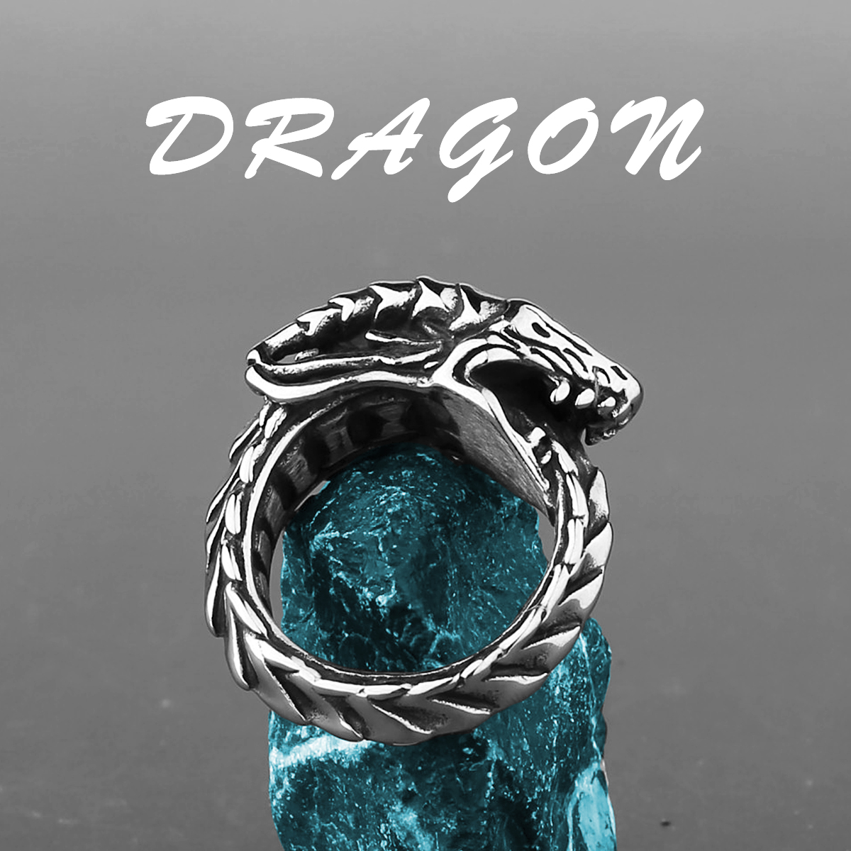 Bagues Dragon pour hommes et femmes, en acier titane, style rétro dominateur, de fête créatifs,: 10