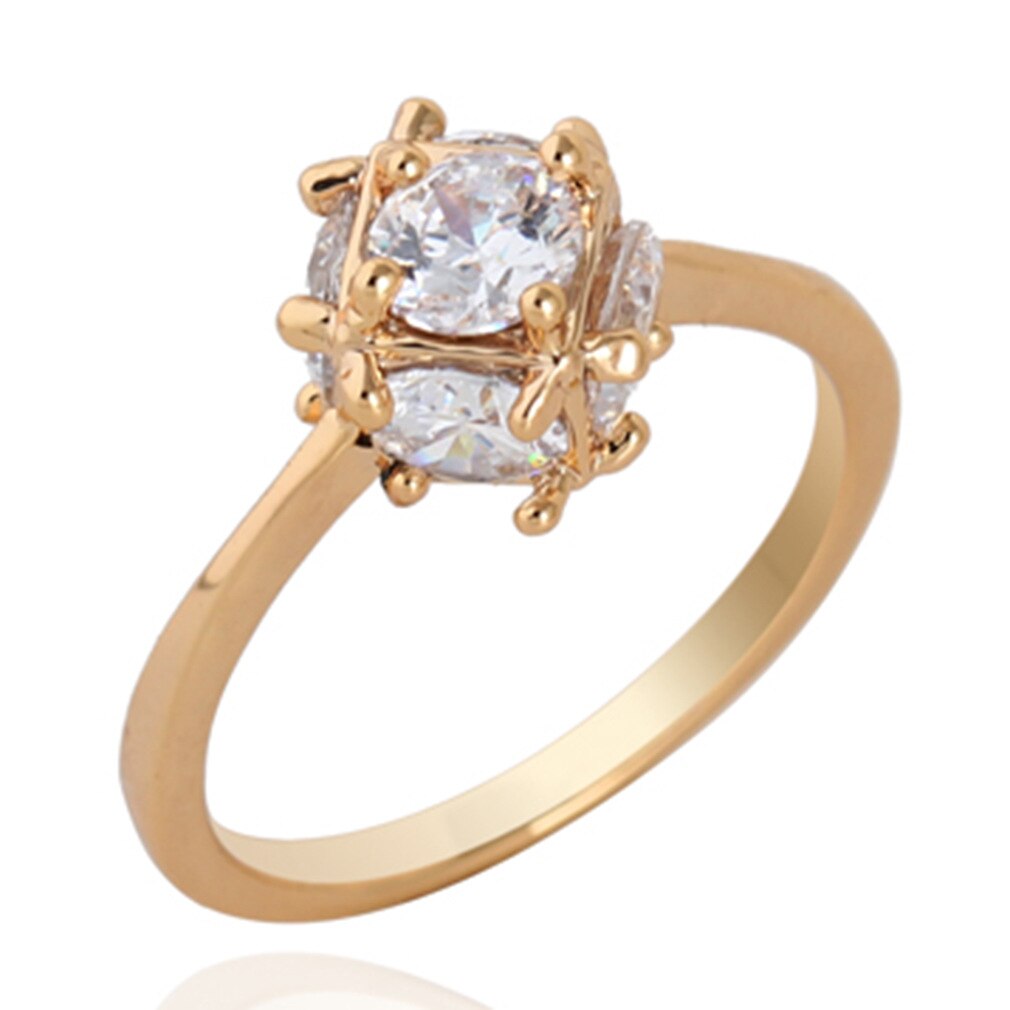 Weibliche Hochzeit Ring Klassische Glänzende Platz Zirkon Metall verdrehte dünn-Finger-Ring Für Frau Hochzeit Schmuck