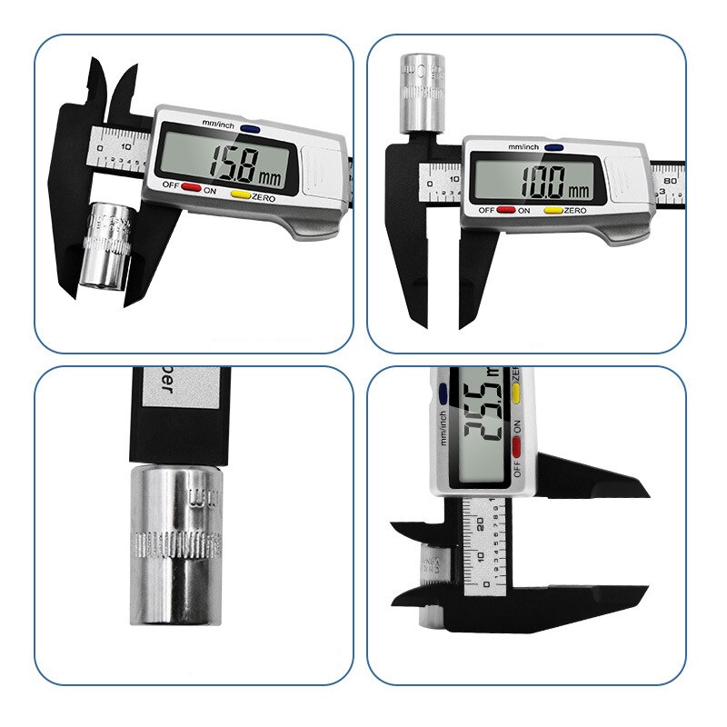100mm 150mm Electronic Digital Caliper 6 Inch Carbon Fiber Vernier Caliper Gauge Micrometer Measuring Tool Digital Ruler