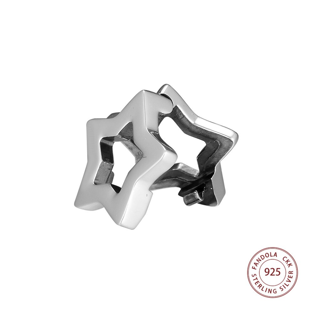 Relexions Sleek Star Clip Charms 925 Sterling Silver Beads for Jewelry Making Fits Original Brand Bracelet