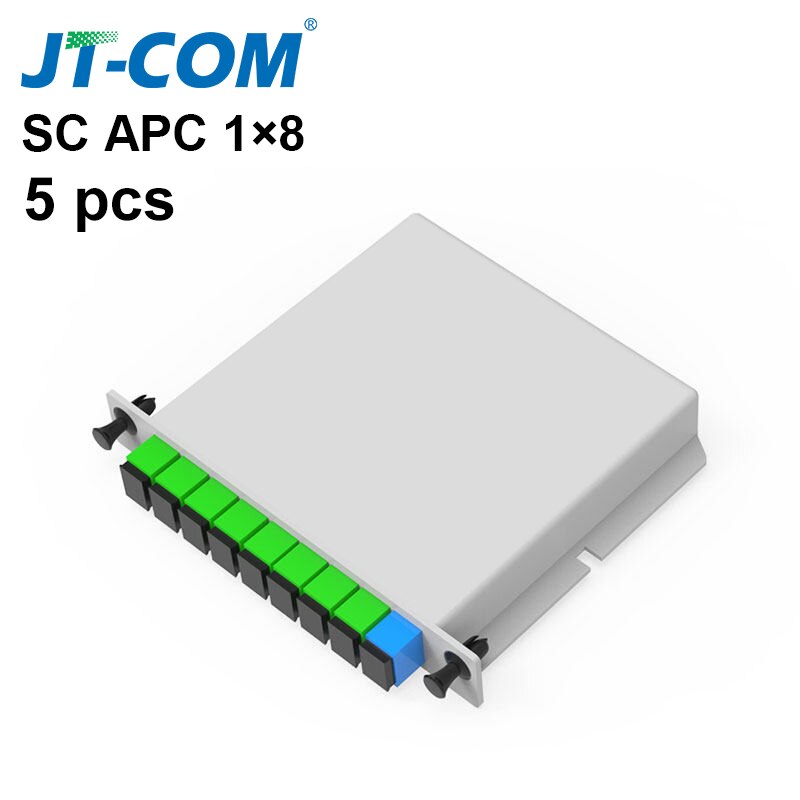 PLC Cassette Insertion Type SC APC 1x4 Fiber Optic Splitter 1x8 SC UPC Fiber Optical Box FTTH 1x16 PLC Splitter box: 1x8 SC APC 5pcs