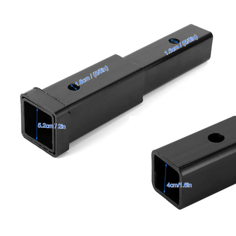 Cars Auto Towing tools tow hook 12in Trailer Hitch Extension 5000lbs Towing Extender Steel Tube for Class 3/4 2in