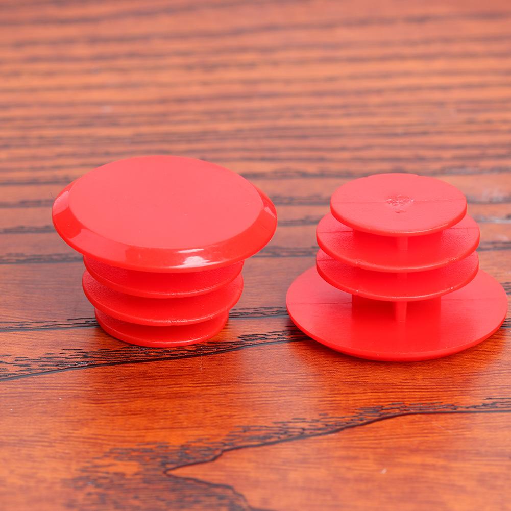 2pcs Bicycle Handlebar Plug Plastic Mountain Road Bike Grips End Cap Covers: Red