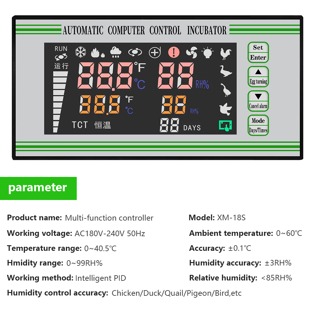 XM-18S del controlador de incubadora automática de con precio promocional para la venta