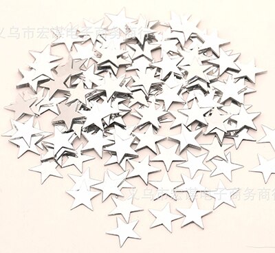 6mm/10mm Stars Table Confetti Sprinkles Birthday Party Wedding Decoration Sparkle Blue Gold Silver Green Metallic Stars Supply: silver / 6mm