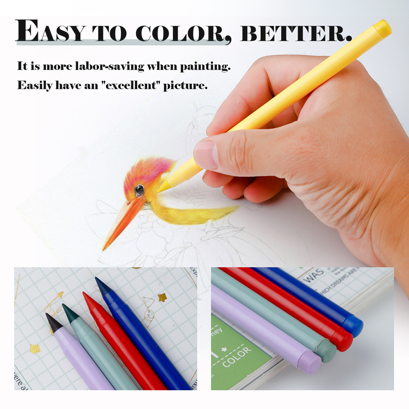 12 Colors Set Everlasting Pencil with Refill Unlimited Writing Pencils Eternal Erasable Pencil Pens for kids School Art Supplies