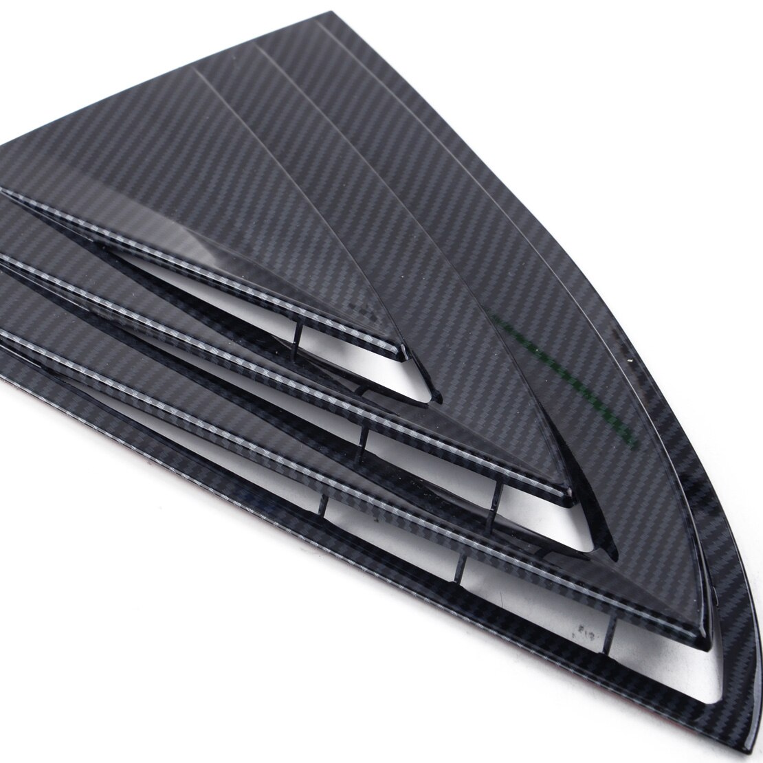 2 Stuks Achter Venster Louvre Shutter Cover Trim Frame Black Carbon Fiber Textuur Plastic Fit Voor Tesla Model 3