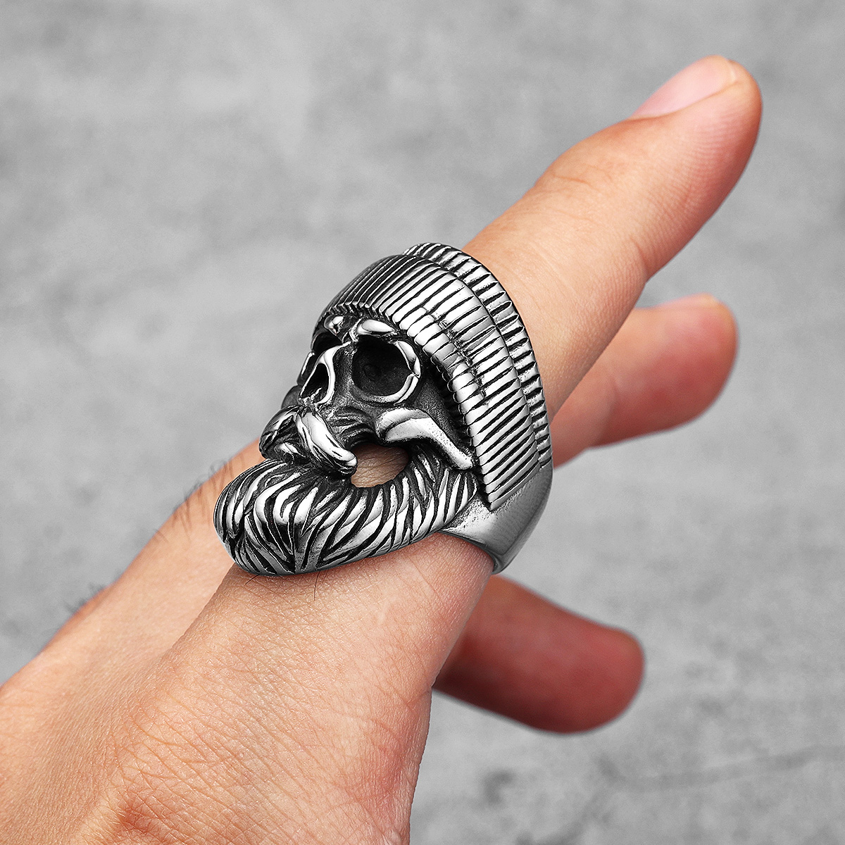 Anillos Hippie Skull Rider para hombre, joyería de acero inoxidable para mujer, Punk Retro, en Rock, accesorios de , , , Dropshiping