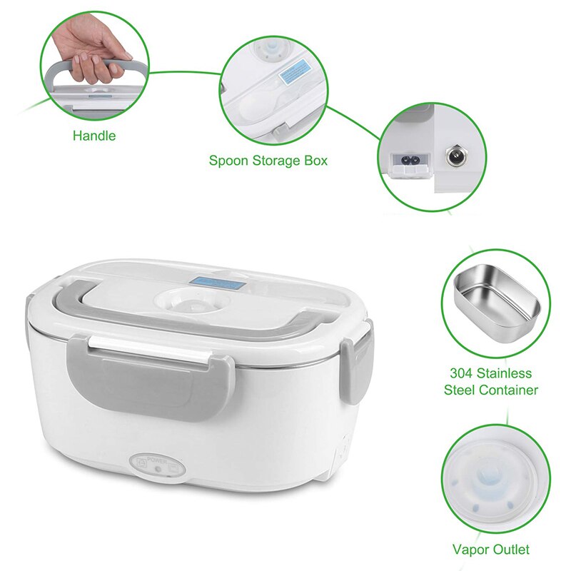 Fiambrera eléctrica de acero inoxidable de 12V y 24V para comida, calentador de comida, contenedor portátil para coche, camión, Picnic, viaje, Bento, caja calefactable