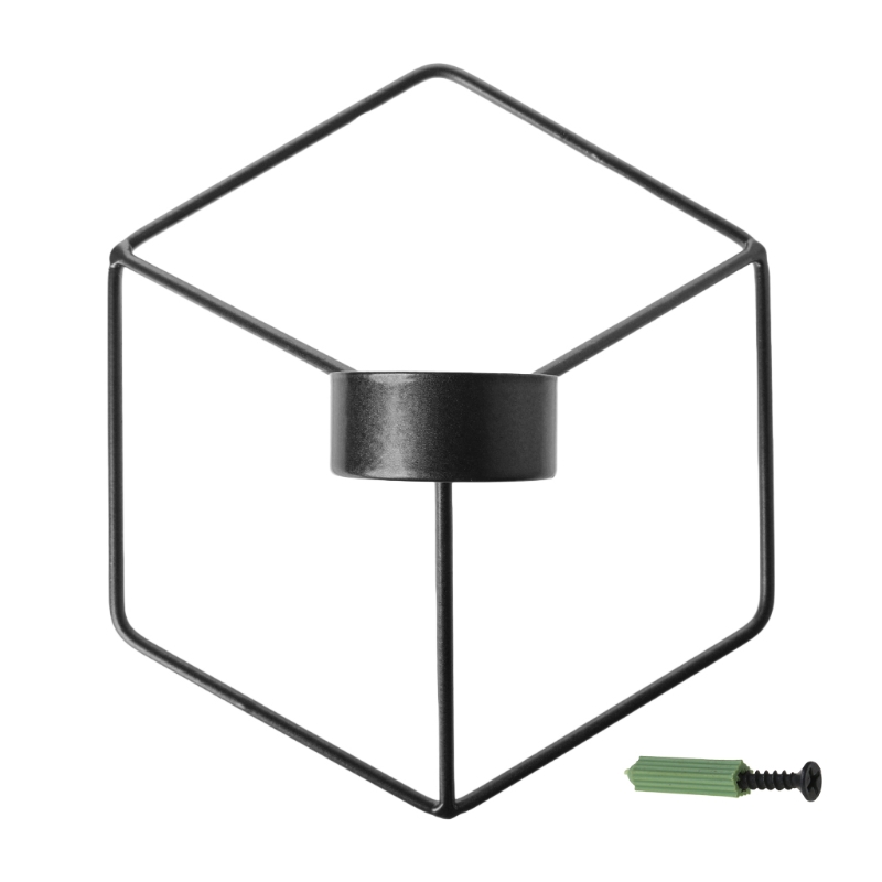 Nordisk stil 3d geometriske lysestake metalllys lysestake skanse hjem dekor: Svart