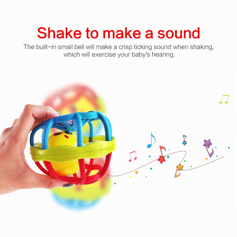 Soft Colorful Ball Toys Hand Bell Rattle Develop Toys Touch Bite Caught Hand Oball Ball For Baby Learning best toys for