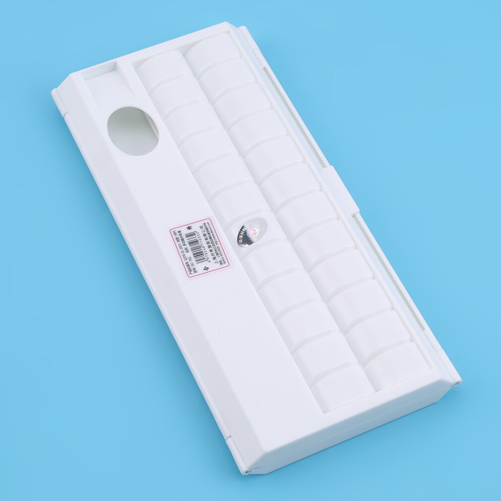 White Drawing Tools Flip Folding 24 Grids Paint Box PP Large Art Supplies Watercolor Tray Palette 26.5 * 12 * 2.3cm