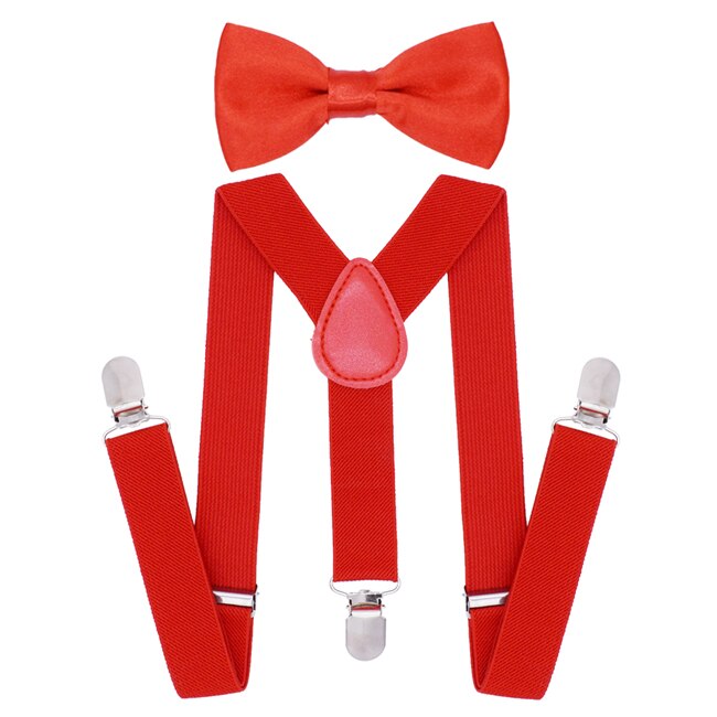Suspenders for Children Polyester Material Elastic and Adjustble: Red