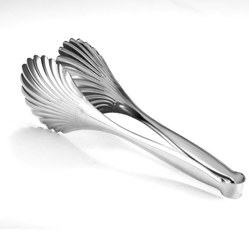 Voedsel Tong Rvs Keuken Tang Veelzijdige Shell Vorm Brood Tang Koken Clip Klem Salade Gereedschap Grill Keuken Benodigdheden: L