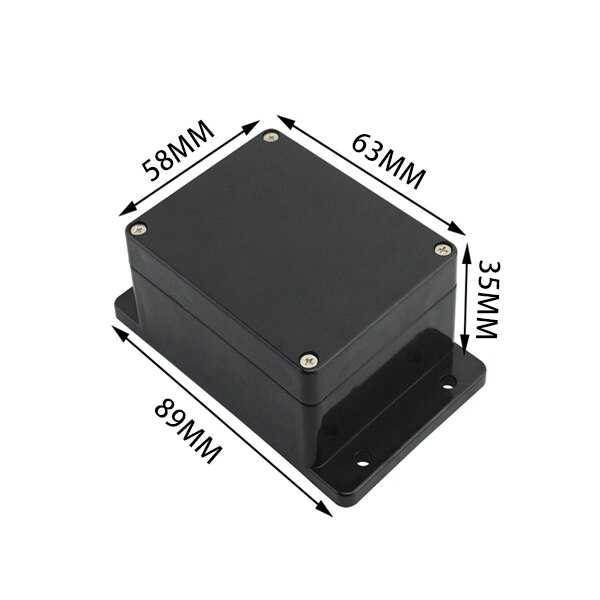 Black Box Outdoor Waterproof Case Plastic Box Electronic Project Case Instrument Waterproof Junction Box Housing: 63-58-35-with ears