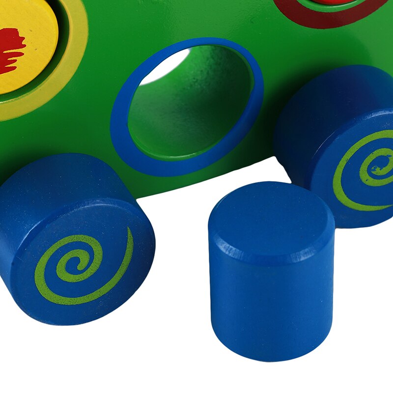 Kleurrijke Houten Egel Pull Auto Rond De Kralen Kinderen Educatief Speelgoed Houten Slepen Dieren Speelgoed Voor Kinderen Spel