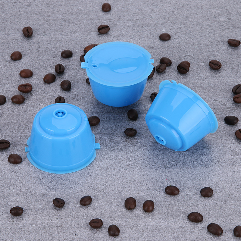 3 unids/lote cápsula de café Dolce Gusto reutilizable verde, cápsulas de cestas de filtro de café Dolce Gusto compatibles recargables de plástico: Azul cielo