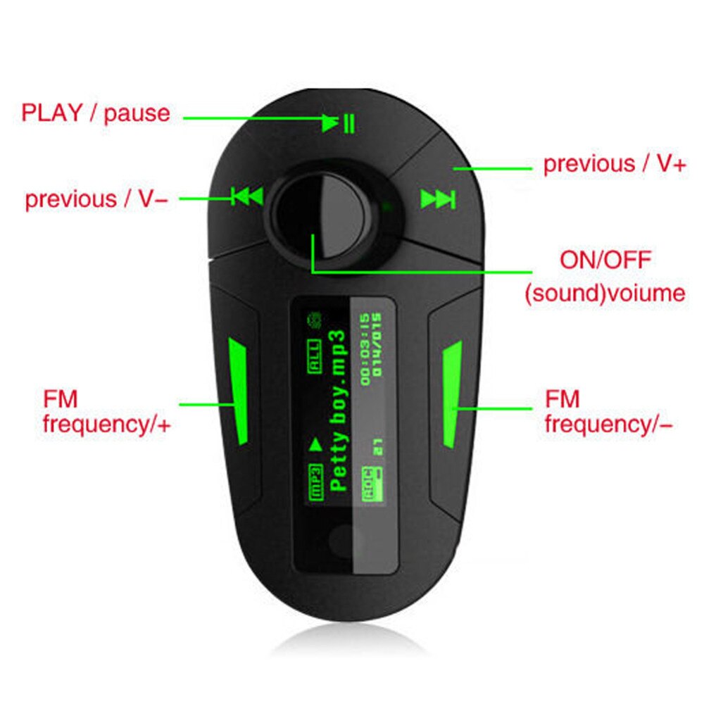 Verde di alta Qualità LCD con Telecomando Radio kit per auto auto MP3 Lettore Modulatore Del Trasmettitore Senza Fili di FM USB di DEVIAZIONE standard MMC LCD + a distanza