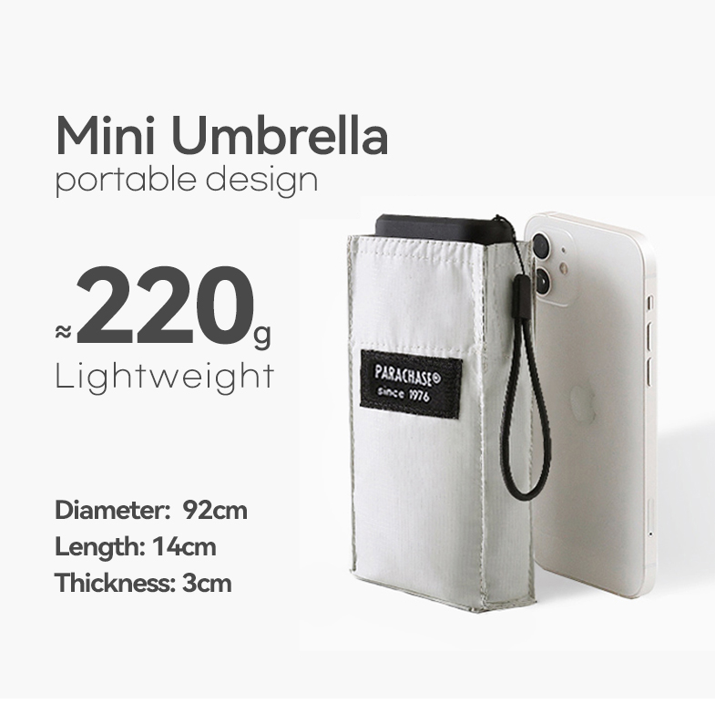 Sonne Flache Mini Regenschirm UV Schutz 210g Ultraleicht Klapp Tasche Regenschirme Regen Frauen Winddicht 6 Rippen Regenschirm klar Sonnenschirm: Weiß