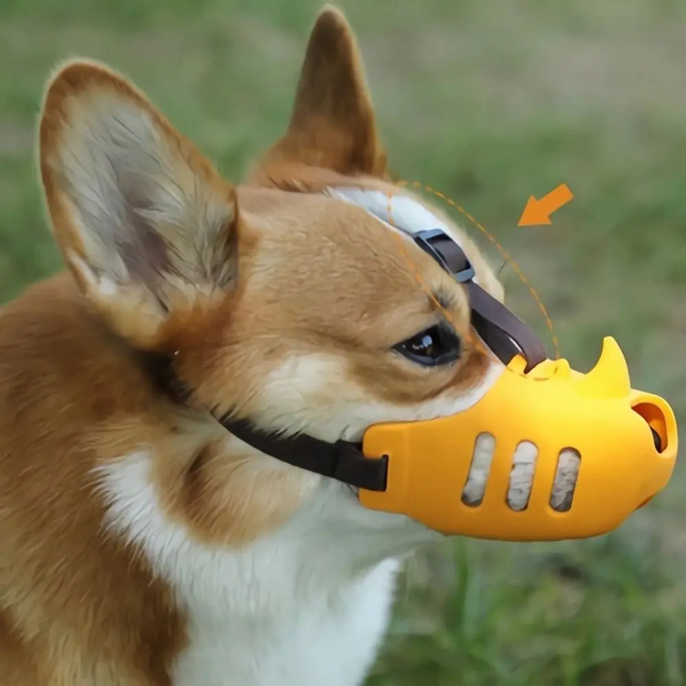 Bozal ajustable para perro, cesta fuerte transpirable de silicona suave para perros pequeños, medianos y grandes, para dejar de morder y masticar