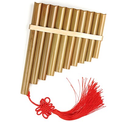 Chinese Traditionele Muziekinstrument 10 Buizen Pan Fluit C Sleutel Pan Leidingen Houtblazers Instrument Bamboe Pan fluit: woodstrip right hand