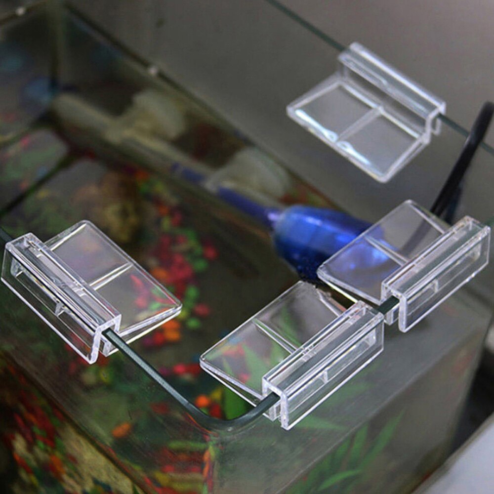 10 Uds. De soporte de Marco Simple transparente para acuario, cubierta de tanque de peces, tanque de cristal