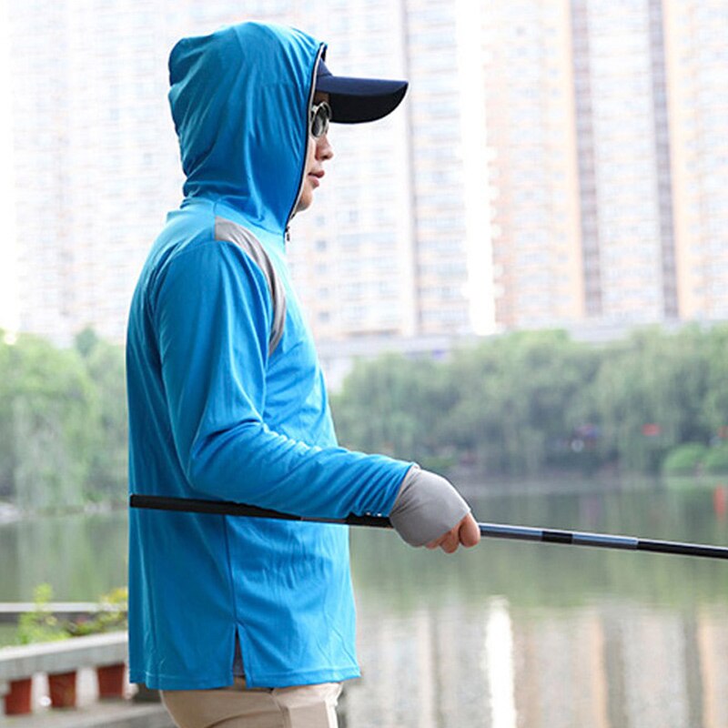 Sun UV Protective Fishing Jacket Sunscreen Cooling Wear Outdoor Summer Fishing Clothes Hoodie Fishing Gear Goods Accessories
