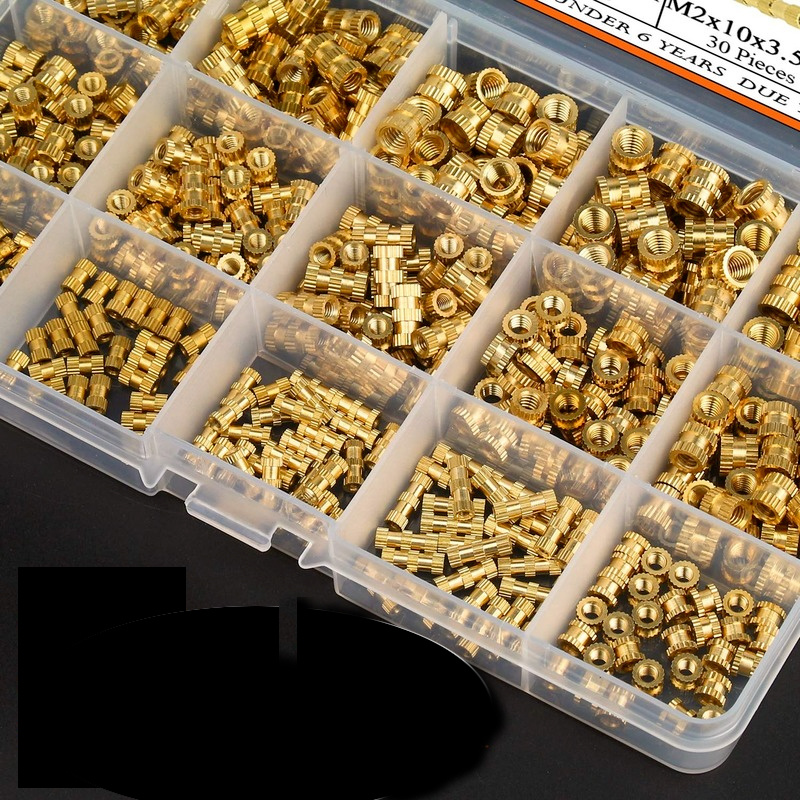 420 Pcs M2 M3 M4 M5 Vrouwelijke Draad Gekartelde Moeren Messing Schroefdraad Insert Inbedding Noten Assortiment Kit