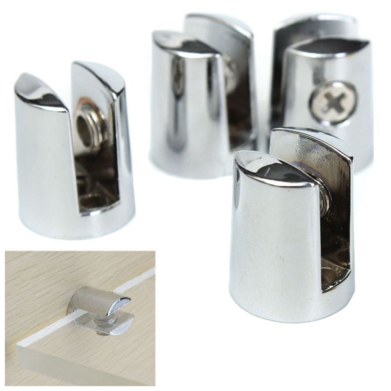 3x Round Shelves Support Brackets Clamps Clips 6-8mm Glass Wooden Acrylic