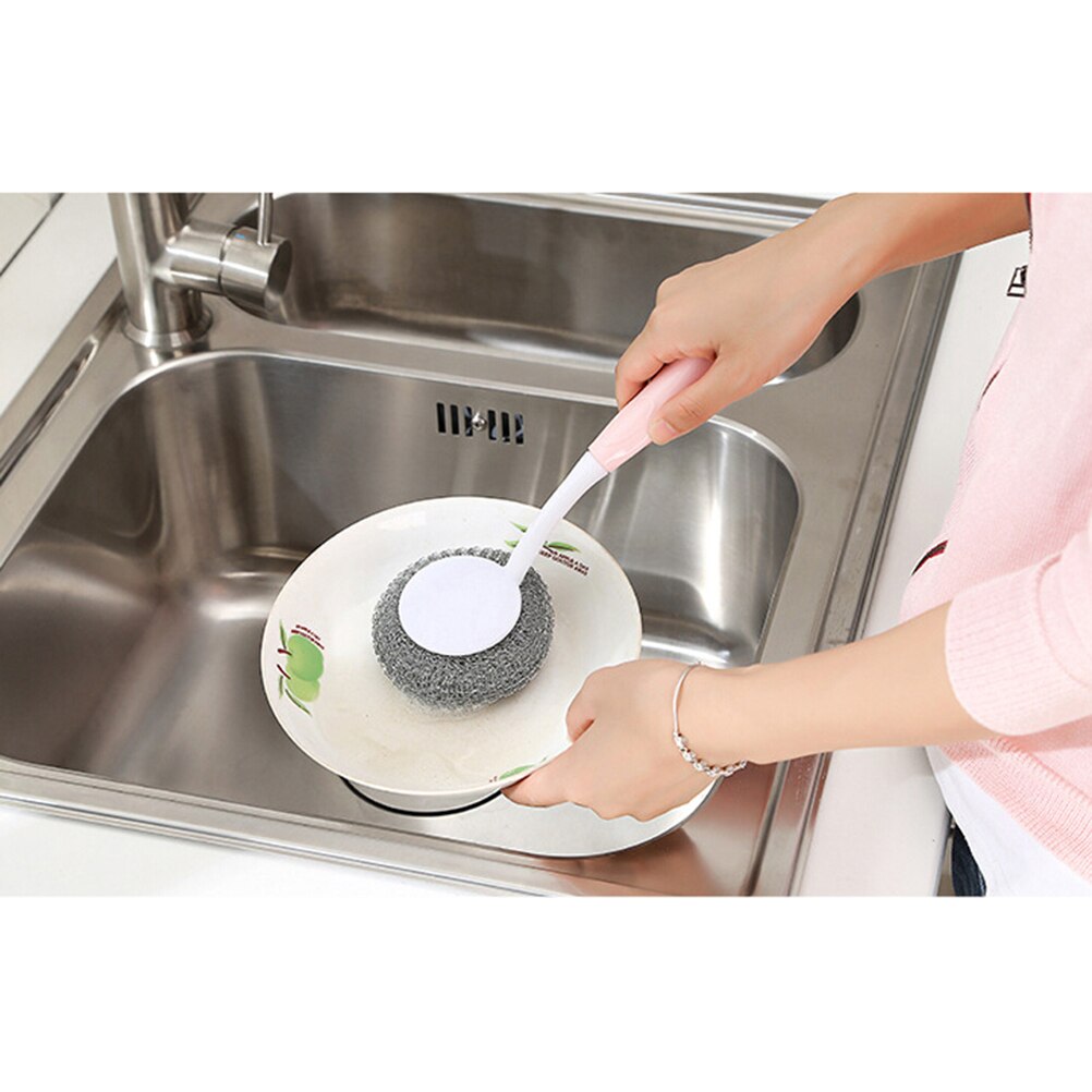 SOLUSTRE 3 Stuks borstel plastic laars scrubber schoonmaak verf scrubber zwaar uitgevoerd Dispenser voor tandenstokers wassen cleaning brush handvat kwast hulpmiddel roze
