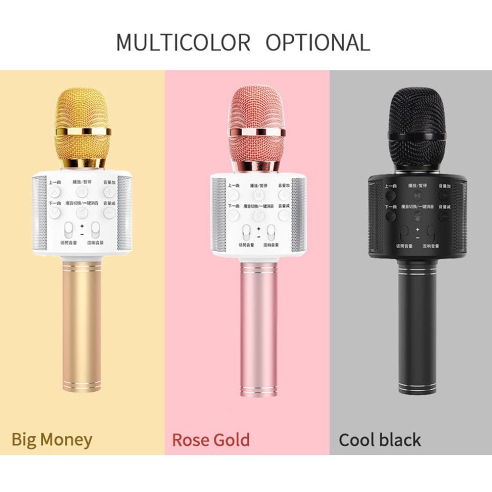Wireless Microphone Speaker Handheld Mini Microphone Karaoke Mic Music Player Singing Recorder Microphone