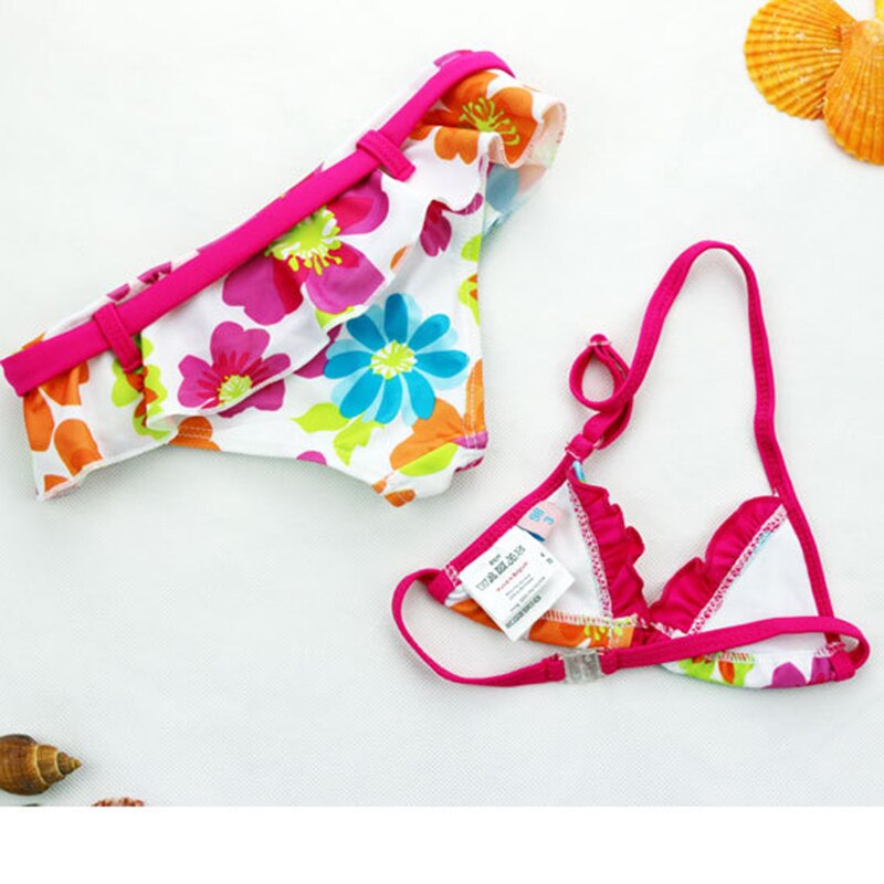 Ms.Shang-bañador Floral para niños de 2 a 8 años, traje de baño de dos piezas para niños, Bikini para niña pequeña, traje de baño para chico