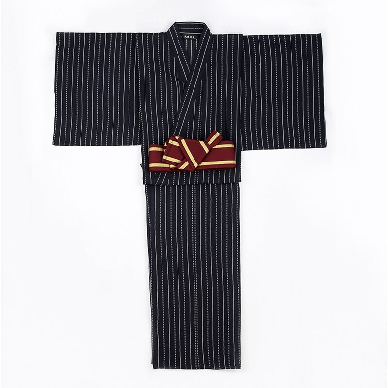 Kimono japonés tradicional con cinturón Obi para hombre, bata de algodón para baño Yukata, Kimono, ropa de dormir, cosplay, A60610