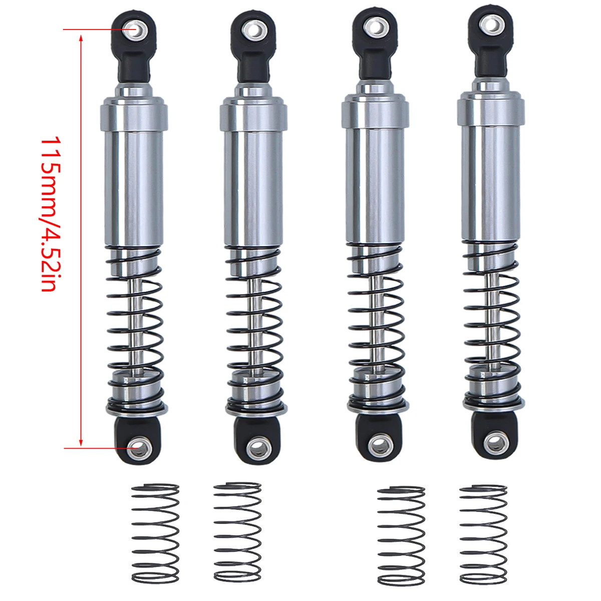 Aluminum Big Bore Shocks With Oil Filled 75mm 85mm 95mm 105mm 115mm For 1/10 RC Crawler LCG Cheater Rigs Capra SCX10 90046 TRX4: Clear