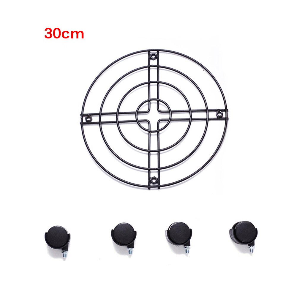 Moveable Pot Bracket Black Metal Hollow Pot Mover With Four Wheels Moveable Pot Holder Pot Trolley Mover For Balcony Flower Shop: 30cm