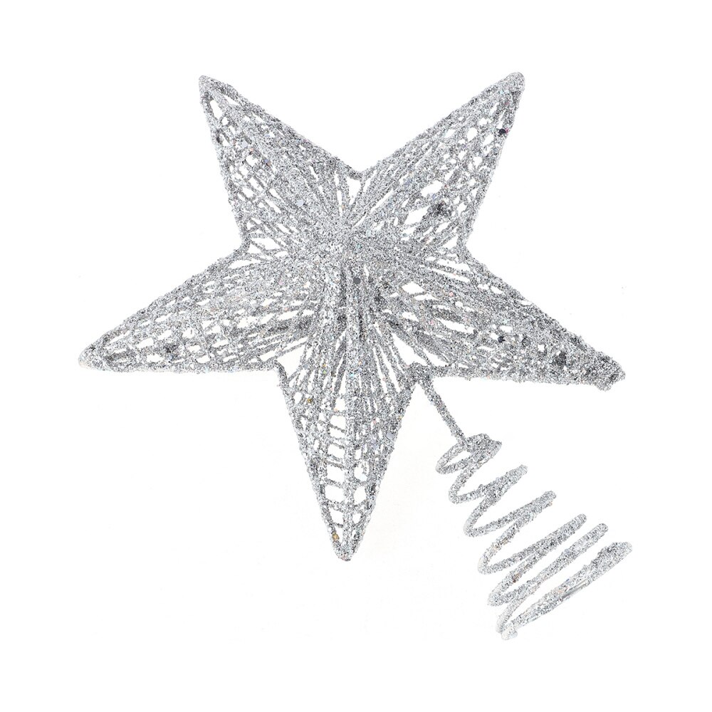 1Pc Exquisite Iron Art Christmas Tree Ornament Tree Star: Silver