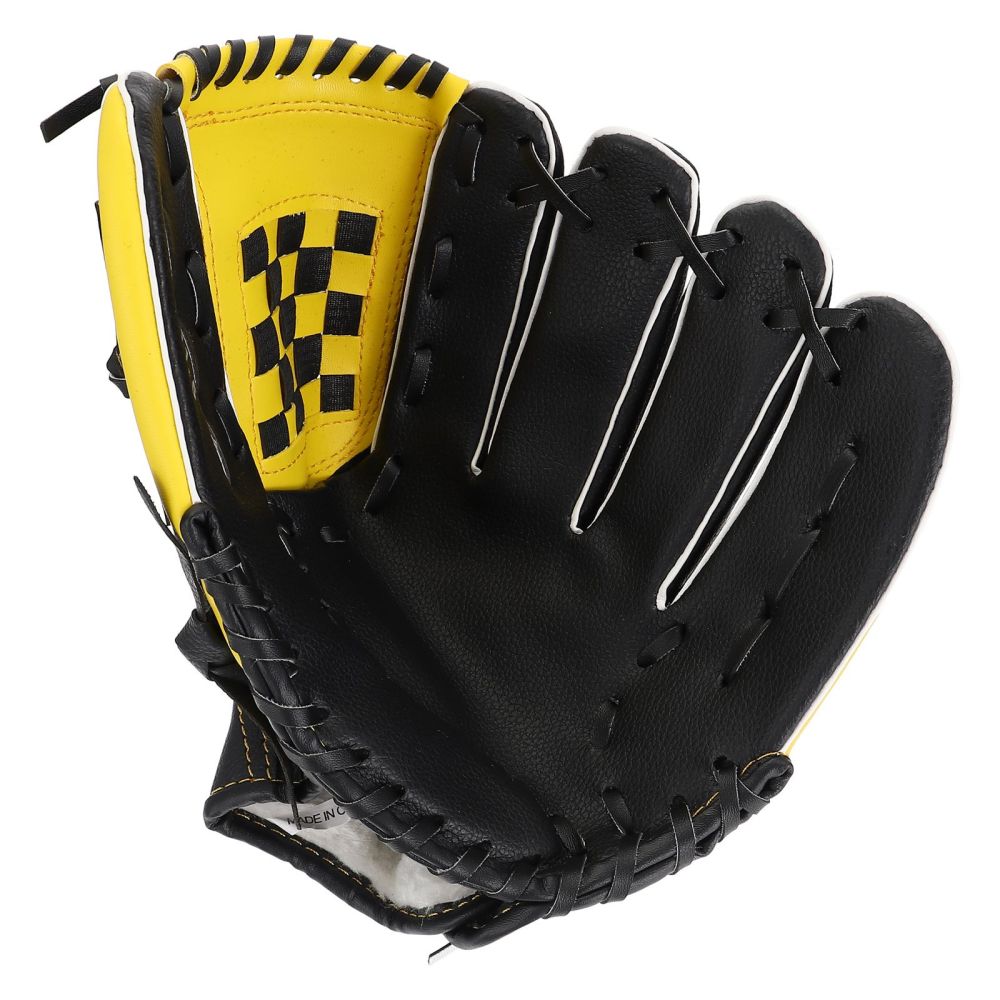 1Pc Sports Glove Baseball Glove Durable Softball Glove (Yellow Black)