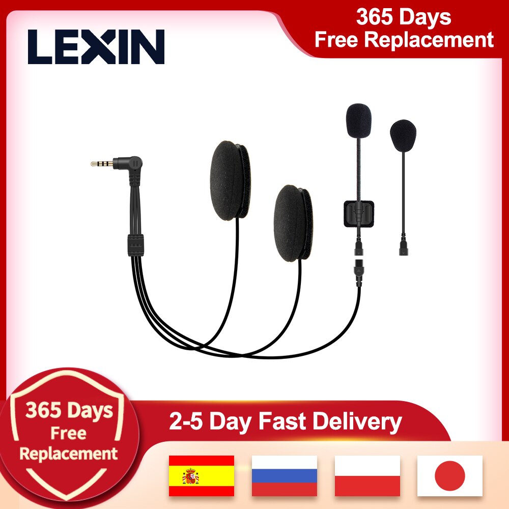 Mærke lexin intercom headset tilbehør til lx -ft4 hjelm højttaler med både mikrofon, høj lyd støjreduktion