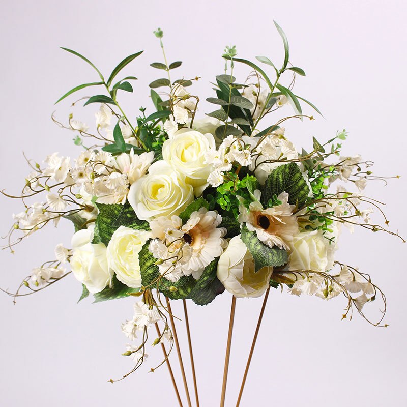 DIY wedding table centrepieces artificial flower ball backdrop wedding decor road lead wall hotel shop party silk flowers