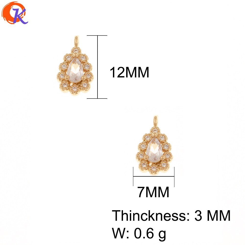 Cordiale Disegno 50pz 7*12MM Accessori Dei Monili/Pendente DELLA CZ/Fatto A Mano/a Forma di Goccia/strass Pendenti E Ciondoli/FAI DA TE Che Fanno/Risultati dell'orecchino