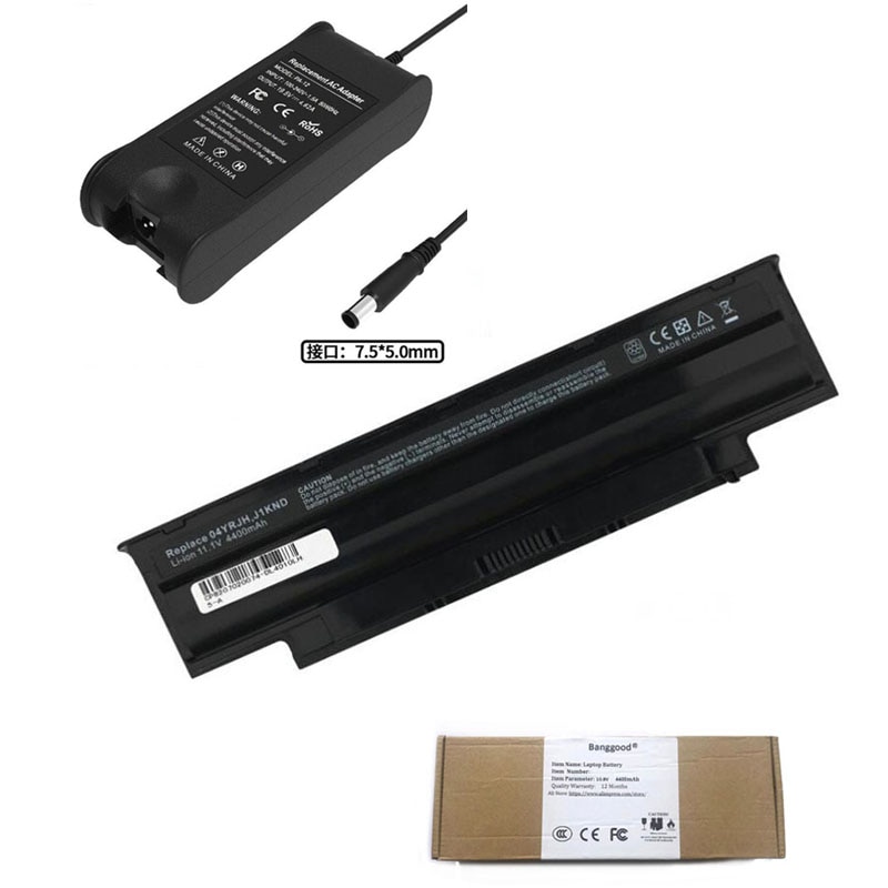 4400mAh 04YRJH J1KND Laptop Battery +19.5V 4.62A AC Power Charger for Dell Inspiron 15 3520 3521 Vostro 1450 1540 1550 3450 3550