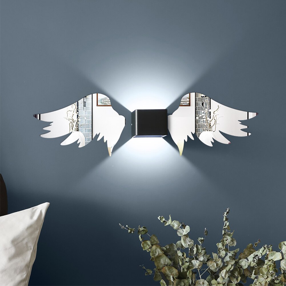 Mirror Surface Wall Sticker Home Decor Self Modern 3D Wing Living Room Waterproof Removable Backgound Bedroom