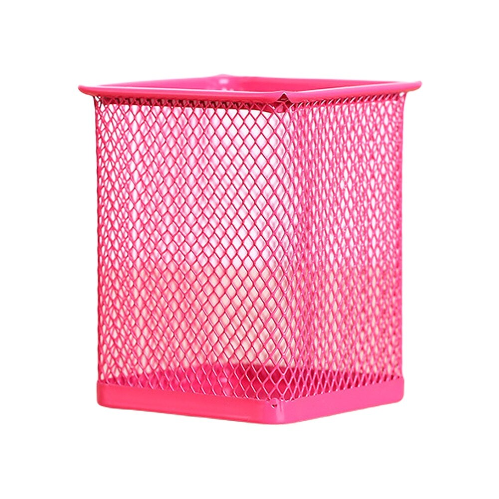 Pen Holder Brush Pot Container Pencil Storage Box Iron Wire Basket Home Office Stationery Storage Desktop Organizer: R