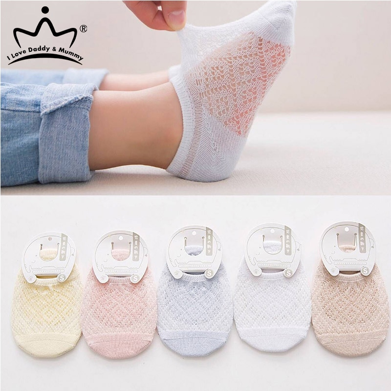 5 pares meias de bebê verão malha fina bebê menino menina meias algodão respirável crianças shory meias
