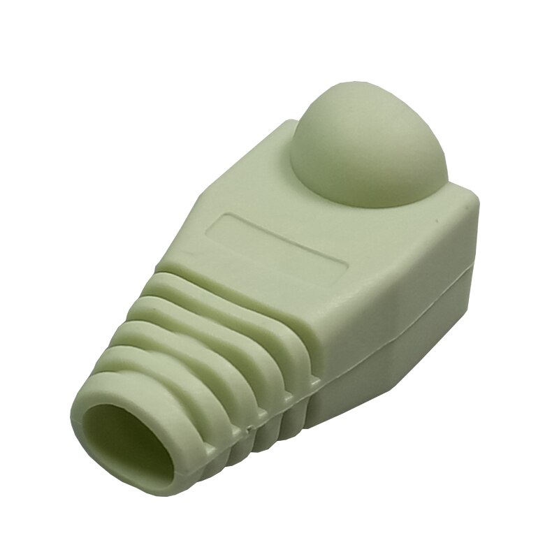 10 stk/parti  rj45 hættestik 9 farver kat 5 5e 6 rj45 ethernet netværkskabel hætte trækaflastning støvle  rj45 beskytte boot cap: Lysegrøn