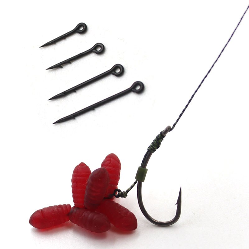 30pcs Carp Fishing Maggot Clip Fishing Bait Ring Hooks Bait Sting Boilie Pin Spike Live Bait Lure Hook Carp Chod Hair Rig Tackle