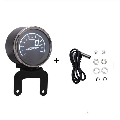 Medidores multifuncionales, instrumentos para motocicleta, odómetro Digital, tacómetro, medidor de velocidad y nivel de combustible, indicador Led redondo de 12000rpm: with sensor 1